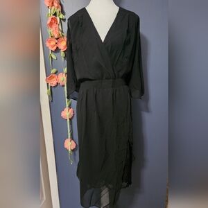 NWT City Chic Love Affair Surplice Peekaboo Lace Skirt Dress Plus Size 22W